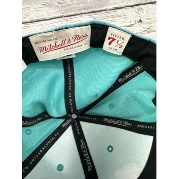 New Mitchell & Ness San Antonio Spurs Deadstock Snapback Hat Teal Pink NOS - Picture 10 of 10